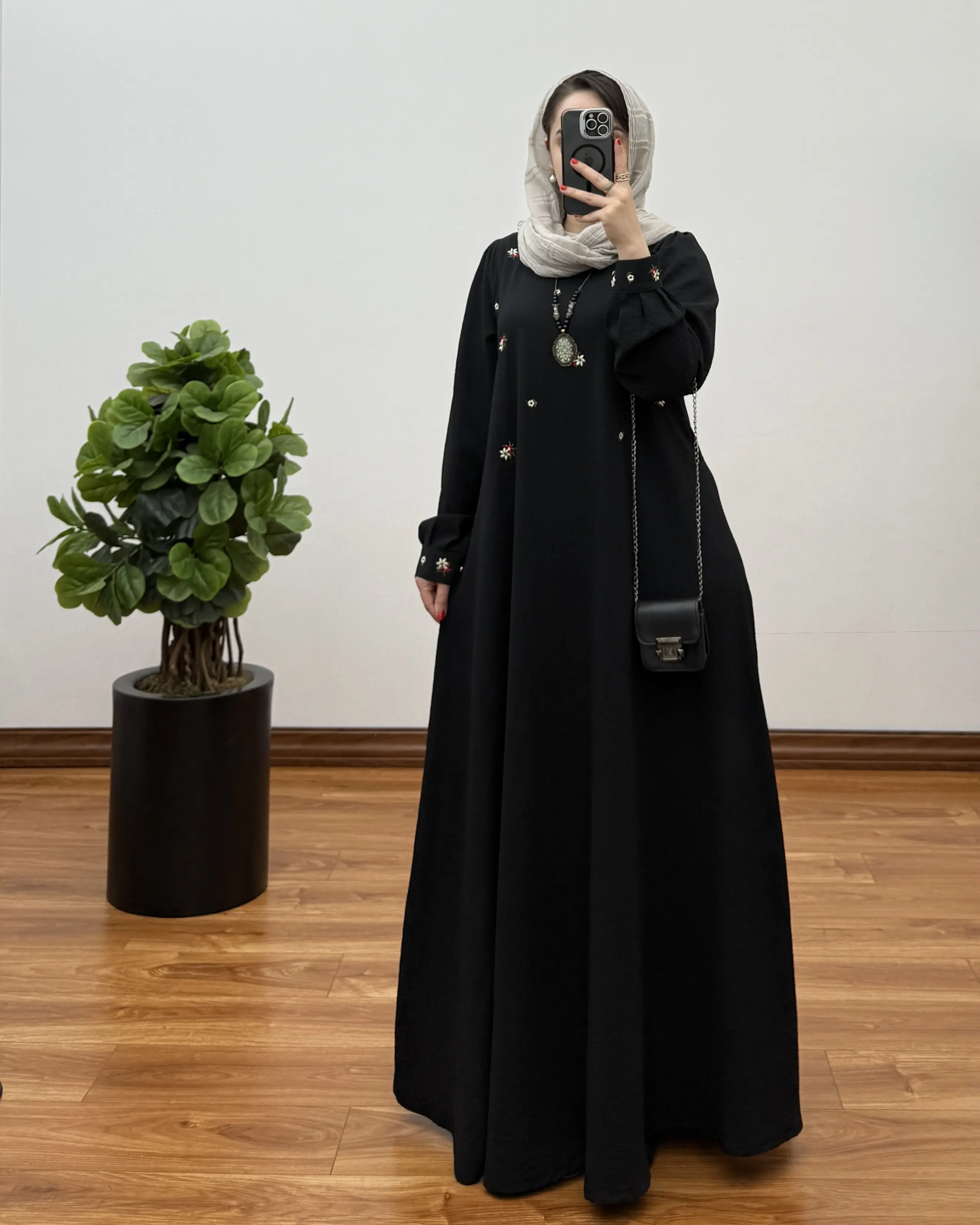 پیراهن مانتویی بلند پفکی مدل راحیل